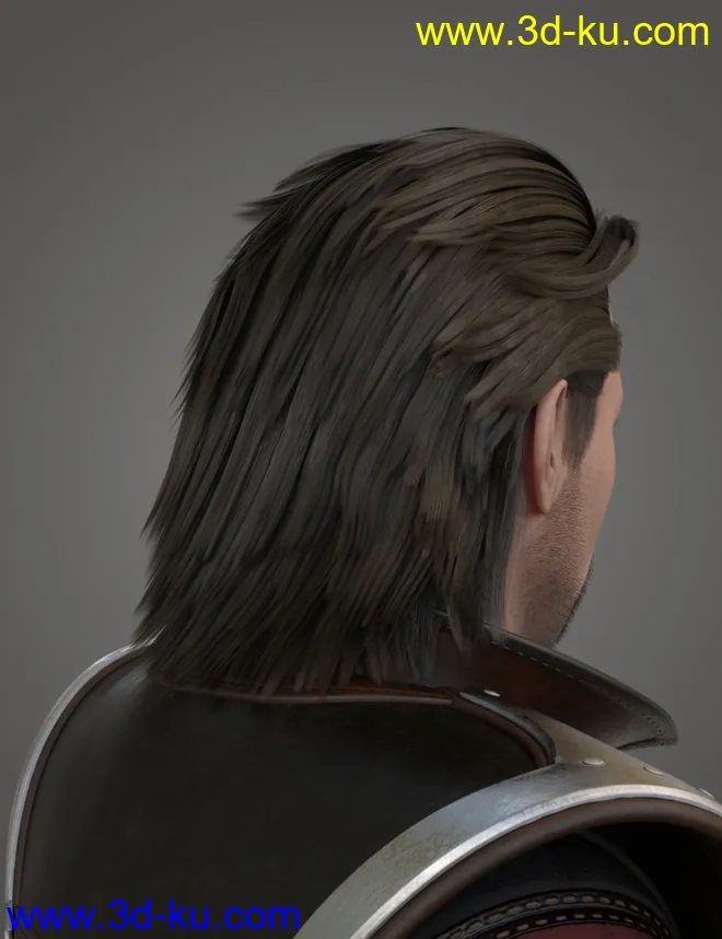 Monster Slayer Hair and Beard for Genesis 8 Males模型的图片3