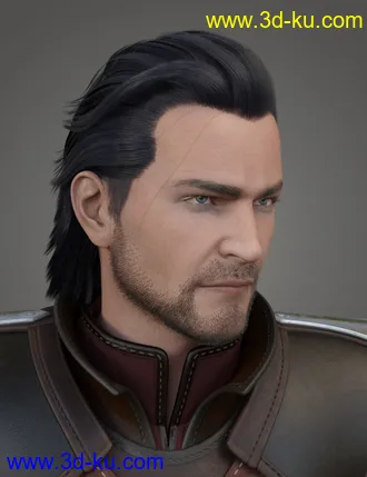 3D打印模型Monster Slayer Hair and Beard for Genesis 8 Males的图片