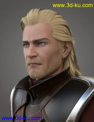 3D打印模型Monster Slayer Hair and Beard for Genesis 8 Males的图片