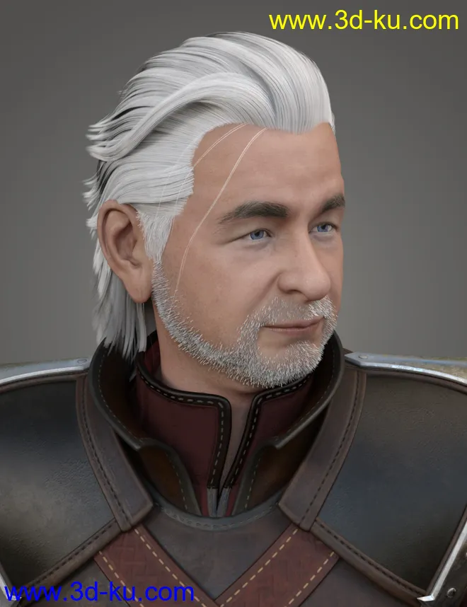 Monster Slayer Hair and Beard for Genesis 8 Males模型的图片7