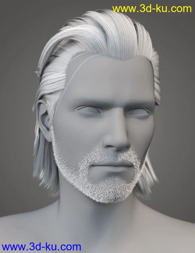 Monster Slayer Hair and Beard for Genesis 8 Males模型的图片8