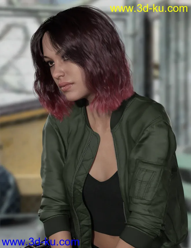 MRL dForce Mid Length Hair for Genesis 8 Female模型的图片1