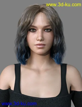 3D打印模型MRL dForce Mid Length Hair for Genesis 8 Female的图片