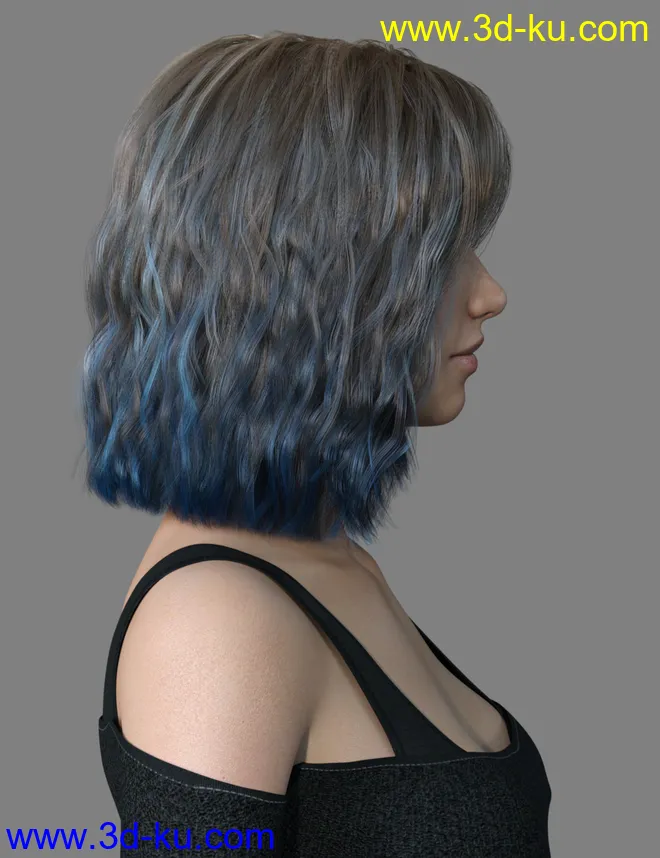 MRL dForce Mid Length Hair for Genesis 8 Female模型的图片10