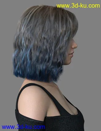 3D打印模型MRL dForce Mid Length Hair for Genesis 8 Female的图片