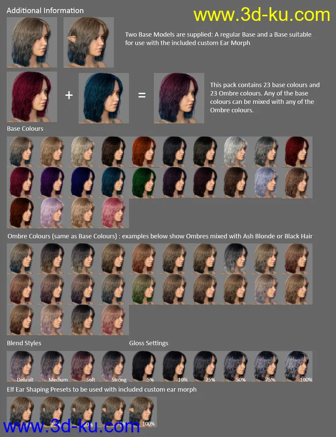 MRL dForce Mid Length Hair for Genesis 8 Female模型的图片11