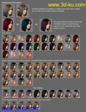 3D打印模型MRL dForce Mid Length Hair for Genesis 8 Female的图片