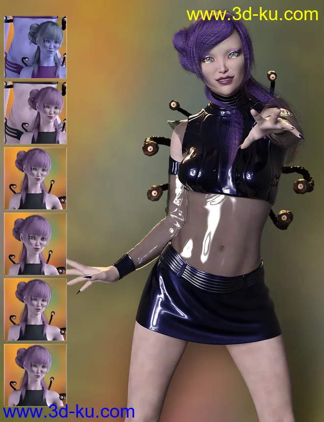 Mst Gazer Grrl HD for Genesis 8 Female模型的图片2