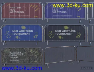 3D打印模型Mud and Mud Wrestling Props for Genesis 8 and 8.1的图片
