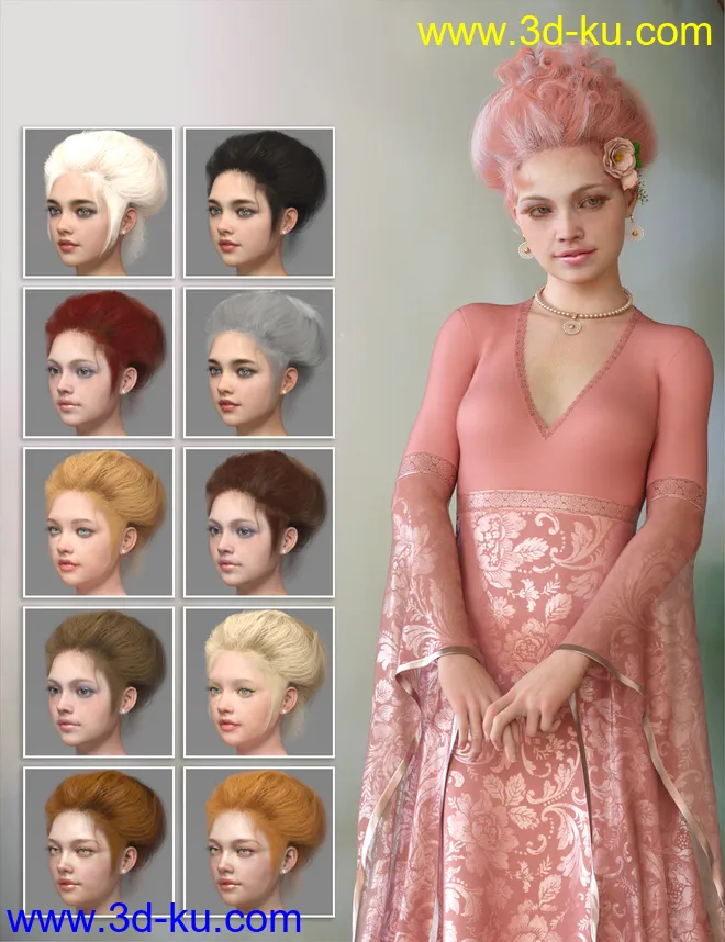 My Edwardian Hair for Genesis 8 Female(s)模型的图片7