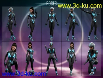 3D打印模型Nanosense Cyber Suit for Genesis 8 Female(s)的图片