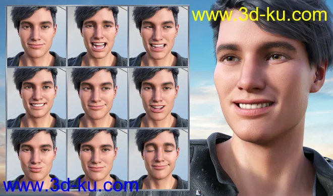 New Faces Expressions for Genesis 8.1 Male and Michael 8.1模型的图片5
