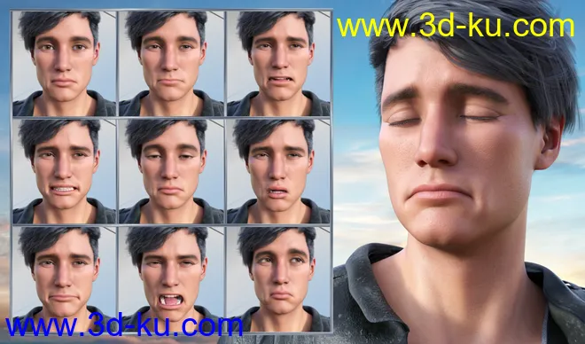 New Faces Expressions for Genesis 8.1 Male and Michael 8.1模型的图片6