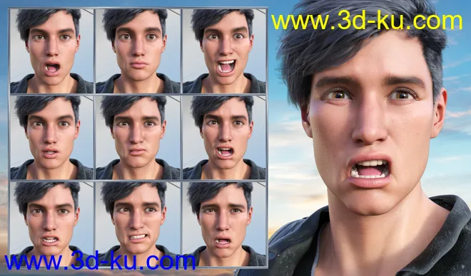 New Faces Expressions for Genesis 8.1 Male and Michael 8.1模型的图片7