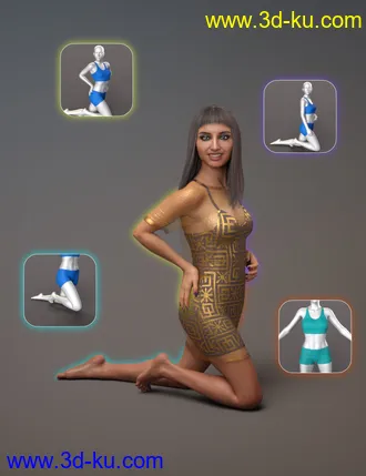 3D打印模型NG Build Your Own Kneeling Poses for Genesis 8 Female的图片