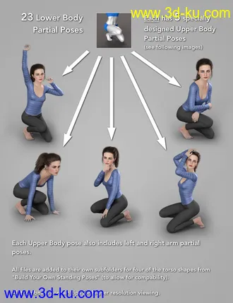 3D打印模型NG Build Your Own Kneeling Poses for Genesis 8 Female的图片