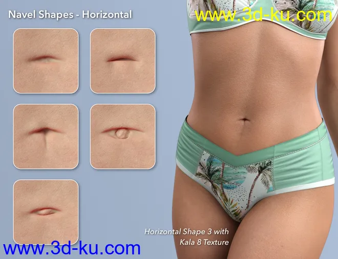 NG HD Navel Morphs for Genesis 8 and 8.1 Female模型的图片5