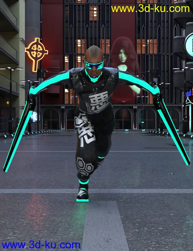 Night Sword Poses for Genesis 8 and 8.1 Male模型的图片1