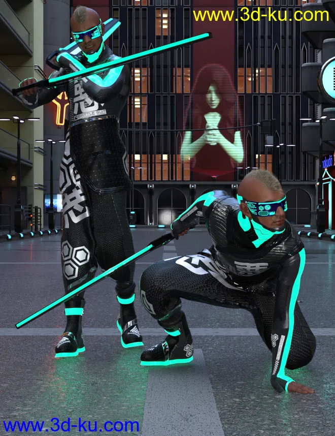 Night Sword Poses for Genesis 8 and 8.1 Male模型的图片3