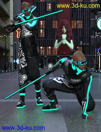 3D打印模型Night Sword Poses for Genesis 8 and 8.1 Male的图片