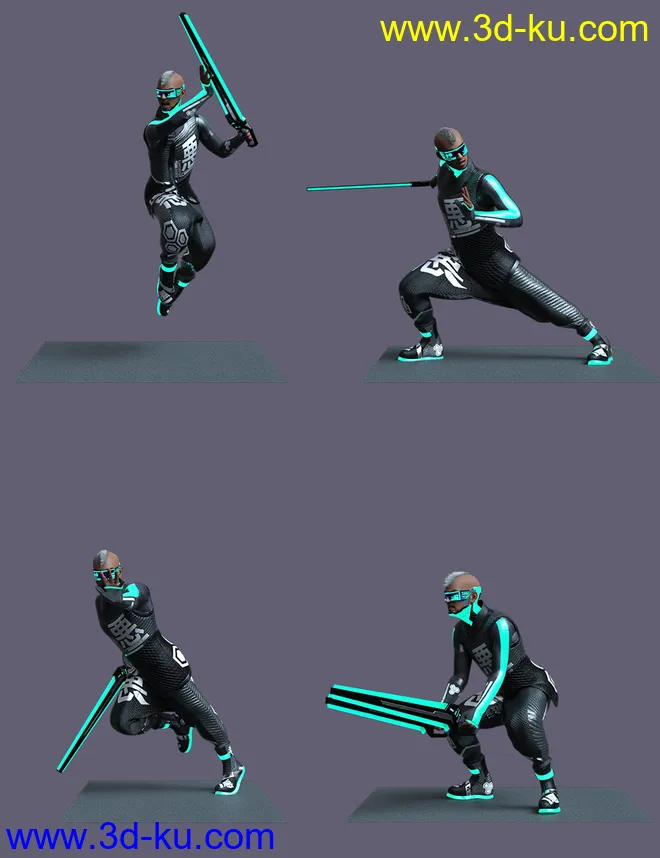 Night Sword Poses for Genesis 8 and 8.1 Male模型的图片4