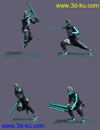 3D打印模型Night Sword Poses for Genesis 8 and 8.1 Male的图片