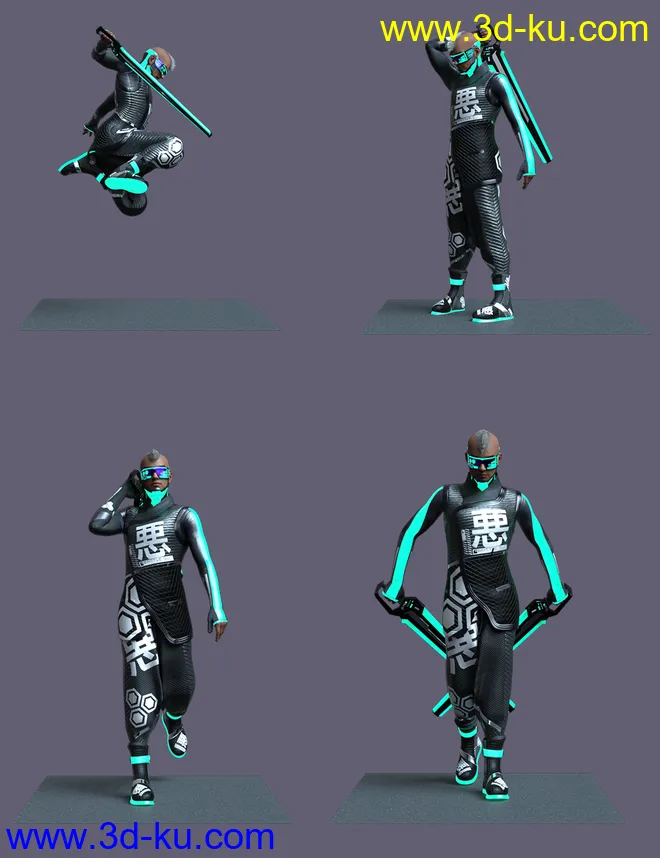 Night Sword Poses for Genesis 8 and 8.1 Male模型的图片5