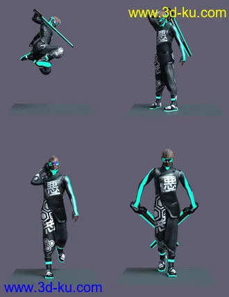 3D打印模型Night Sword Poses for Genesis 8 and 8.1 Male的图片