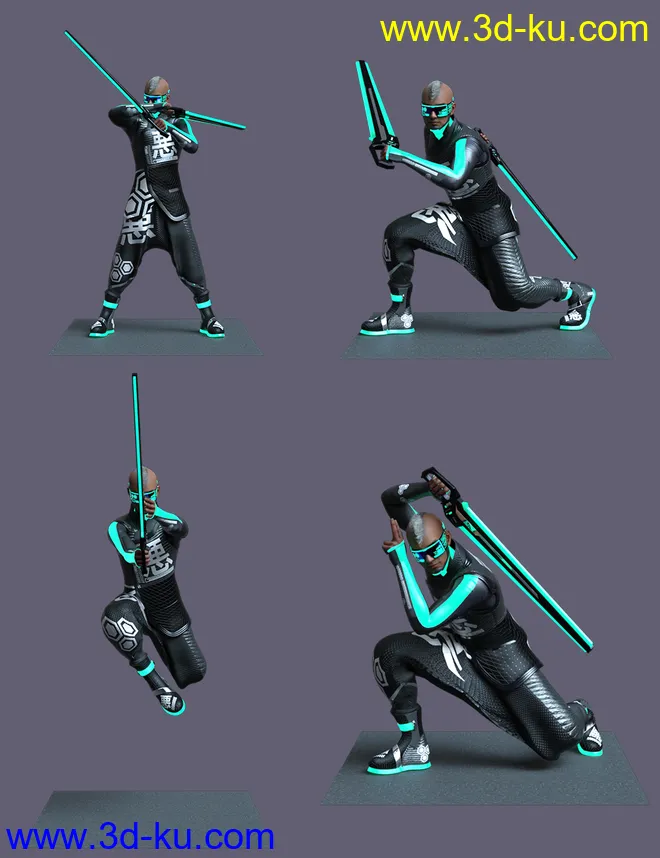 Night Sword Poses for Genesis 8 and 8.1 Male模型的图片6
