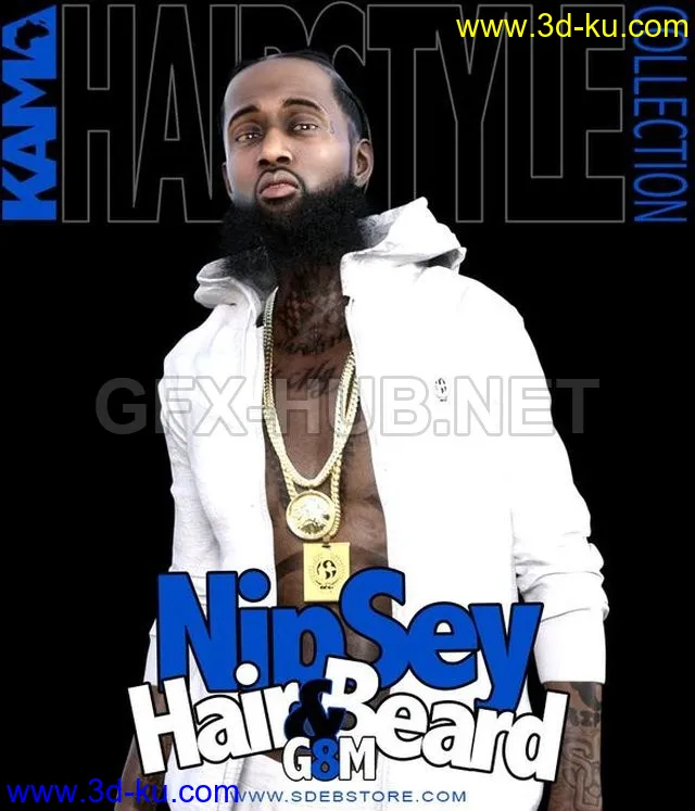 Nipsey Hair And Beard G8M模型的图片1