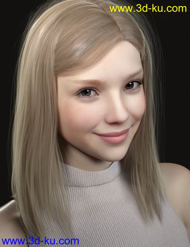 Nirv Medium Straight Hair for Genesis 8 Females模型的图片1