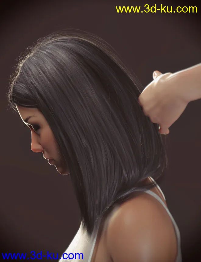 Nirv Medium Straight Hair for Genesis 8 Females模型的图片2