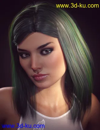 3D打印模型Nirv Medium Straight Hair for Genesis 8 Females的图片