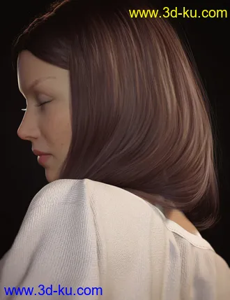 3D打印模型Nirv Medium Straight Hair for Genesis 8 Females的图片