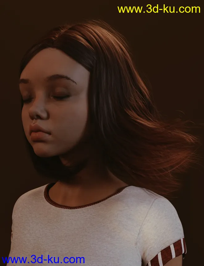 Nirv Medium Straight Hair for Genesis 8 Females模型的图片7