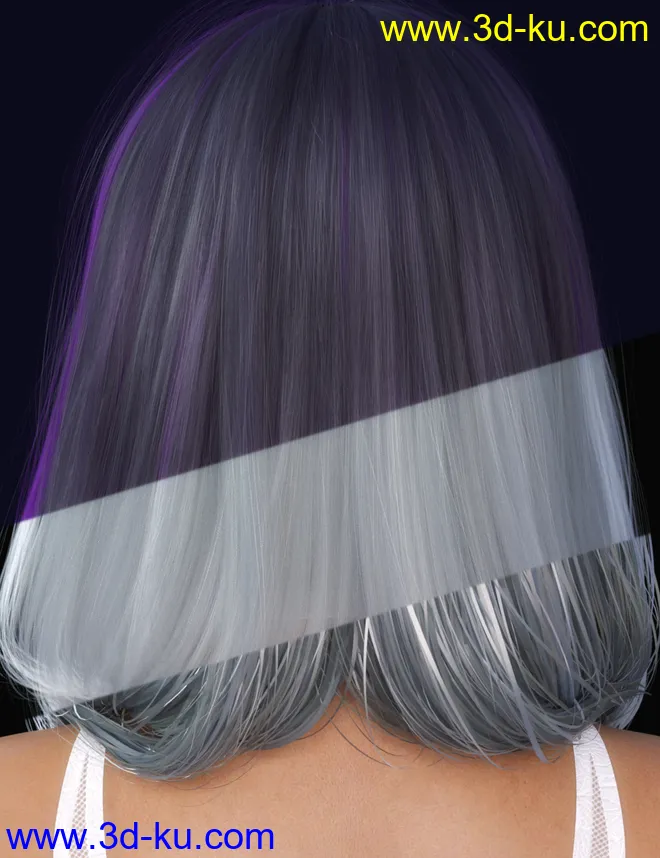 Nirv Medium Straight Hair for Genesis 8 Females模型的图片10
