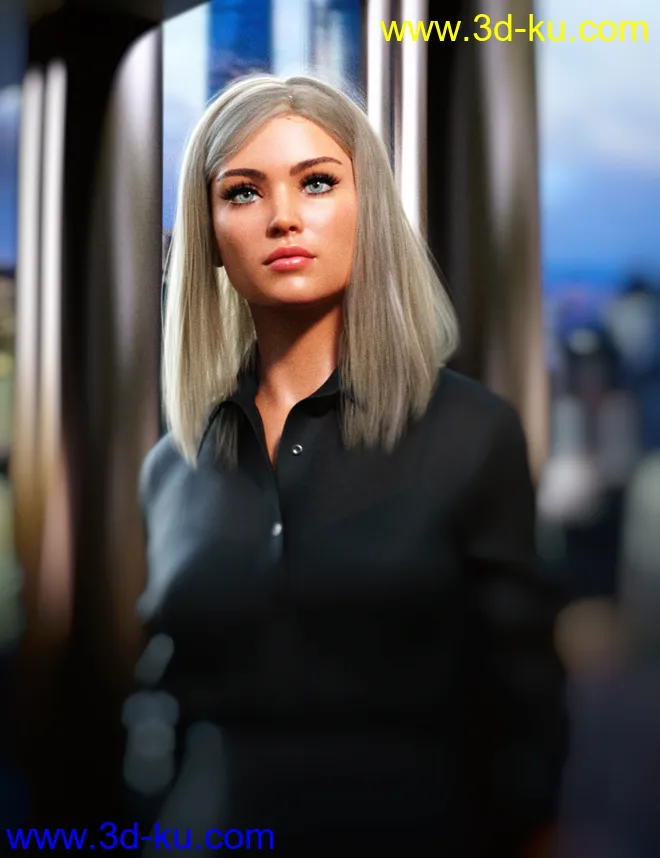 Nirv Medium Straight Hair for Genesis 8 Females模型的图片11