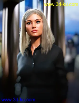 3D打印模型Nirv Medium Straight Hair for Genesis 8 Females的图片