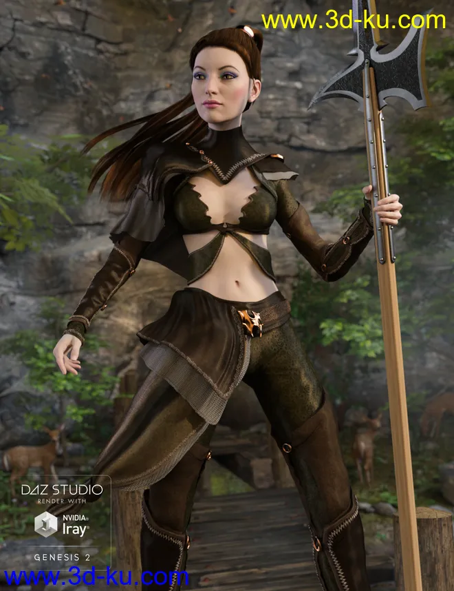 Nomadic Huntress for Genesis 2 Female(s)模型的图片1