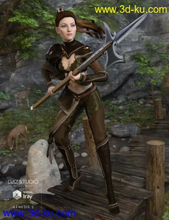3D打印模型Nomadic Huntress for Genesis 2 Female(s)的图片
