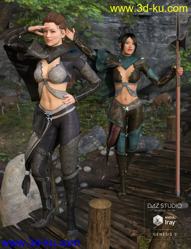 Nomadic Huntress for Genesis 2 Female(s)模型的图片4