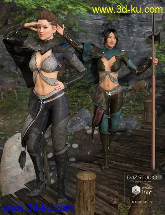 3D打印模型Nomadic Huntress for Genesis 2 Female(s)的图片