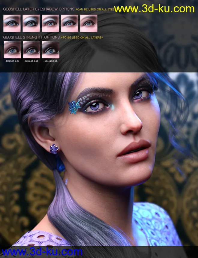 Nude Metallics Eyeshadow Builder Genesis 8 Females Merchant Resource模型的图片9