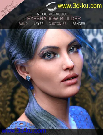 3D打印模型Nude Metallics Eyeshadow Builder Genesis 8 Females Merchant Resource的图片