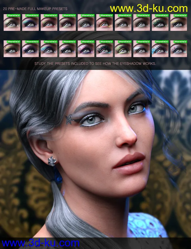 Nude Metallics Eyeshadow Builder Genesis 8 Females Merchant Resource模型的图片12