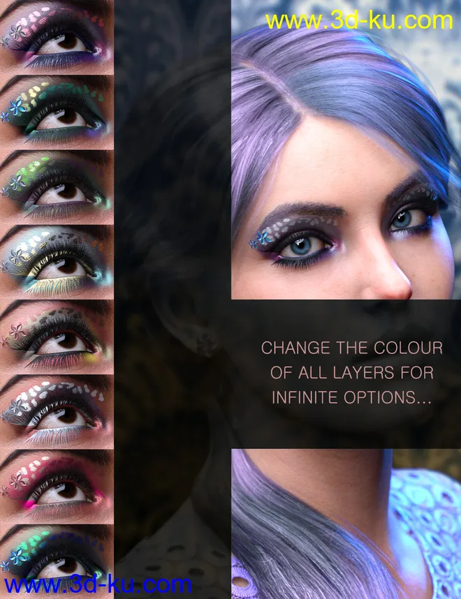 Nude Metallics Eyeshadow Builder Genesis 8 Females Merchant Resource模型的图片13