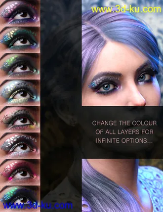 3D打印模型Nude Metallics Eyeshadow Builder Genesis 8 Females Merchant Resource的图片