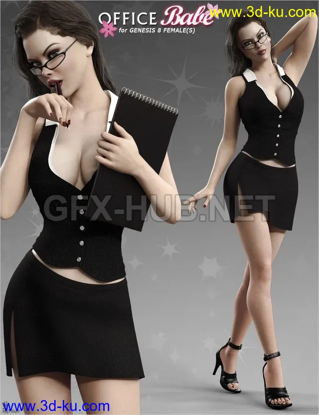 Office Babe Outfit for Genesis 8 Female(s)模型的图片1