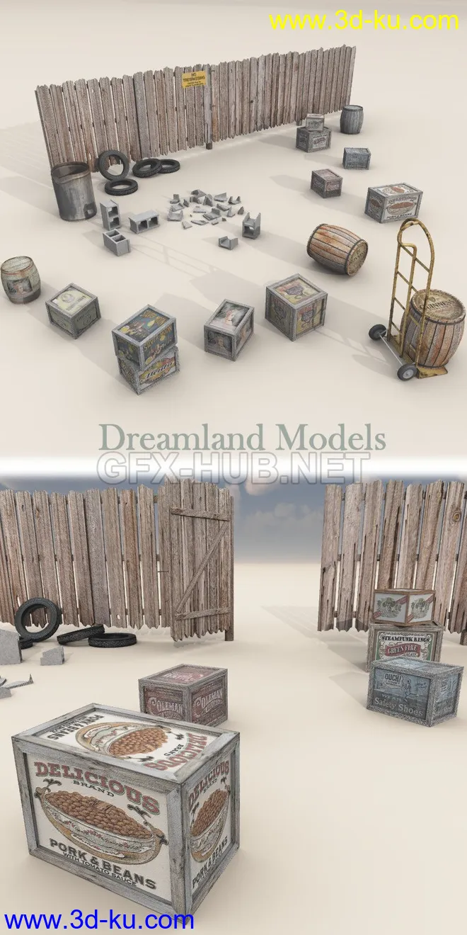 Old Rotting Fence Set模型的图片1