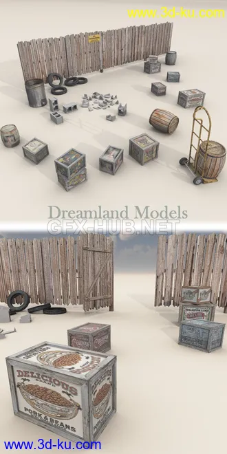 3D打印模型Old Rotting Fence Set的图片